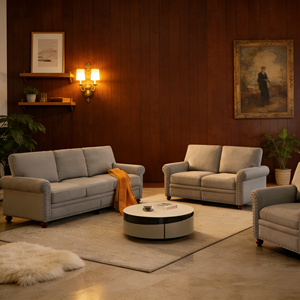 أريكة منتصف القرن 3 مقاعد لغرفة المعيشة غرفة نوم المنزل والمكتب معتنقة وسادة لينة نمط الرجعية الأثاث هو الأكثر مبيعا - Product Image 2