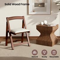 Chaise de salle à manger pliante moderne en bois, avec assise rembourrée, durable, écologique, portable et empilable pour hôtels, mariages et événements (vente en gros)