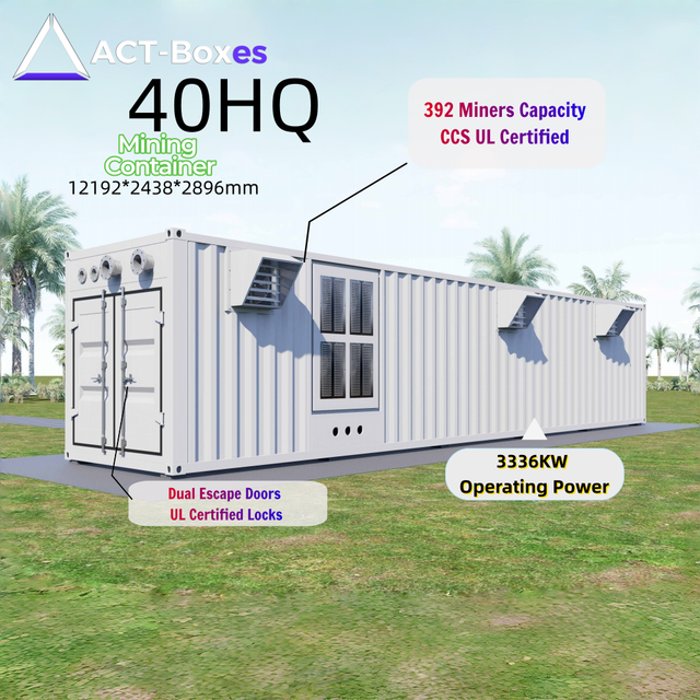 ACT Advanced 40ft Hydro Container High Density - 2MW+ Capacity for 400 Hydro Miners Stable Performance