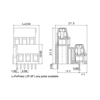Bloc de bornes de style européen à espacement de 5,08 mm, 20 A, 8 pôles, connexion par vis pour dispositifs de contrôle industriels