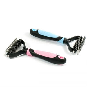 Pettine a doppio Dematting strumento per la toelettatura degli animali domestici spazzola per la pulizia rimuovere il sottopelo per cani - Product Image 5