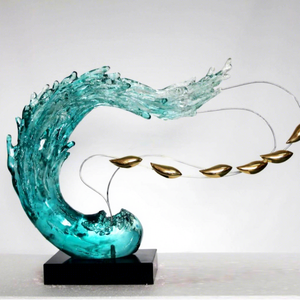 Escultura circular transparente de resina para decoración del hogar 005 - Product Image 5