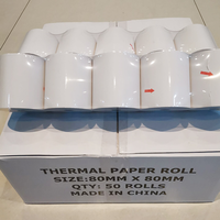 Papier thermique imprimé anti-graisse personnalisé avec logo, 80 mm, vente en gros à bas prix