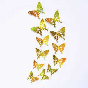 12pieces 3D Butterfly Party Decorations Removable Wall Stickers Room Decor For Kids Nursery Classroom Wedding Decor