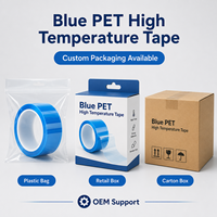 Ruban adhésif PET bleu haute température 0,06 mm 50 m, film polyester adhésif silicone pour la protection des circuits imprimés par sublimation