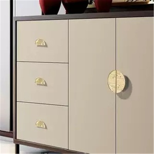 Nouvelle poignée de tiroir semi-circulaire moderne en alliage de zinc pour armoire, commode, portes - Style rétro luxe léger - Product Image 4