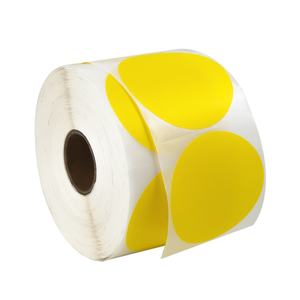 Custom Self Adhesive Colored Circle Direct Thermal <b>Sticker</b> Label Round Thermal Label Roll Compatible with pink Thermal <b>Printer</b> - Product Image 3
