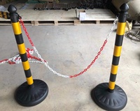 Système de trafic d'avertissement de poteau de poteau de barrière de trafic en plastique noir jaune à vendre