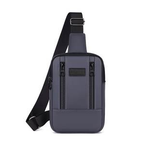 Sac bandoulière tendance et minimaliste pour homme, grande capacité, léger, décontracté, sac de poitrine, gris, noir, bleu, couleur unie, été 2025 - Product Image 1