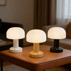 Modern Minimalist Crystal Bell Shade Table <b>Lamp</b> Off-White 3500K <b>Warm</b> White Brass Base E26 LED AC 85-265V Decorative Push Button - Product Image 6