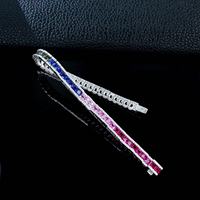 Trendiges Farbverlauf Prinzessinnen-Schliff Labor-Gezüchteter Saphir Versilbertes Armband mit Lünettenfassung Unisex Tennis-Armband-Geschenk