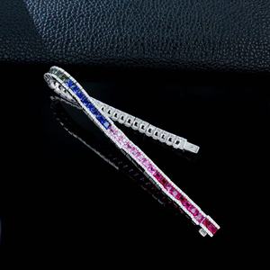 กำไลข้อมือเทนนิสประดับไพลินสังเคราะห์ไล่เฉดสี - Product Image 3