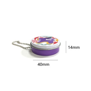Boîte d'emballage métallique 40x14mm, boîte à bonbons, design personnalisé, mini boîte de rangement en métal, boîte métallique avec chaîne - Product Image 2