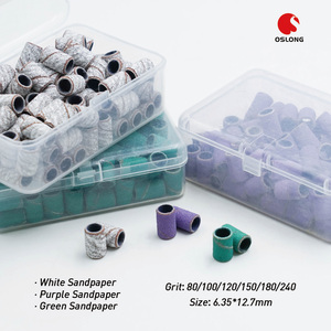 Bộ 100 đầu mài móng tay nhỏ, dụng cụ tẩy gel móng, 100/180, 3mm, dạng dải nhám móng mini kiểu Zebra - Product Image 1