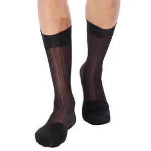 Silk Boardroom thin gentlemen Socks Men's Over the Calf comfortable Cotton Dress business Socks