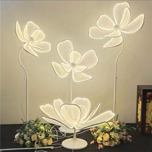 Lámpara <span class=keywords><strong>de</strong></span> Pie con Flores <span class=keywords><strong>de</strong></span> Peonía Luminosas LED, Lámpara <span class=keywords><strong>de</strong></span> Araña <span class=keywords><strong>Floral</strong></span> Gigante para Bodas, Pasillo, Luces LED, Decoración para Caminos - Product Image 5