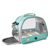 Sac de transport portable pour oiseaux, sac à dos pour perroquet avec perchoir et mangeoire, fenêtre transparente, cage à oiseaux respirante pour les promenades en extérieur