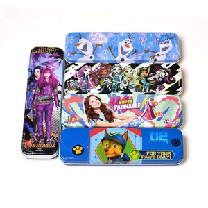 Children Packing Items Printing Cartoon Metal Tin Box Storage Custom Pencil Stationery Packaging Box