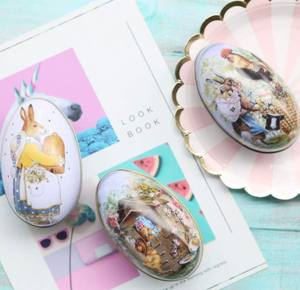 Boîte métallique vide en forme d'œuf de pâques, <span class=keywords><strong>2022</strong></span> unités, boîte métallique de qualité alimentaire, pour emballage du <span class=keywords><strong>chocolat</strong></span> - Product Image 4