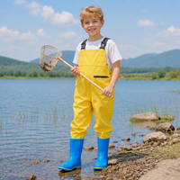 Pantalon de pêche pour enfants, garçons et filles, taille plus, en PVC écologique, non toxique, entièrement imperméable, coupe-vent, durable, 3 couches, pour poitrine/taille