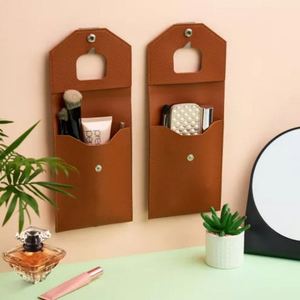 Support de charge mural suspendu en cuir PU, organiseur de téléphone et petits objets pour salon moderne - Product Image 2