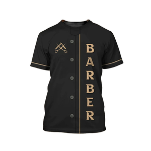 Salon de coiffure t-shirt conceptions 3D logos personnalisés hommes femmes à manches courtes <span class=keywords><strong>coiffeur</strong></span> uniforme <span class=keywords><strong>coupe</strong></span> de cheveux t-shirts pour barbiers - Product Image 4