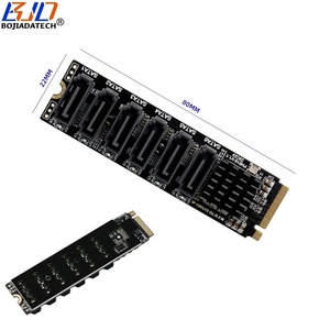 6 * Sata 3.0 Connector Naar Ngff <span class=keywords><strong>M</strong></span>.2 Key-<span class=keywords><strong>M</strong></span> Nvme Interface Adapter Uitbreidingskaart 6Gbps Asm1166 Met Heatsink Voor Harde Schijf - Product Image 2