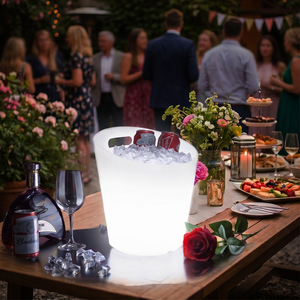 Cubo de Hielo de Plástico Impermeable de 5L con Luz LED RGB Recargable, Doble Pared, para Bar, Ambiente Festivo, Fiestas, Certificado CE, Duradero - Product Image 5