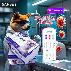 수의사 CPV CDV EHR 테스트 드 파보 에를리히 디스템퍼 파보 바이러스 모킬로 Ag 에를리차스 Ag 에브 콤보 급속 테스트 키트 - Product Image 1