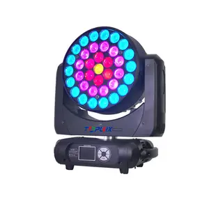 Сценическое освещение 37*15 Вт RGBW 4-в-1, светодиодный приближающий движущийся головной свет для дискотеки, клуба, диджея