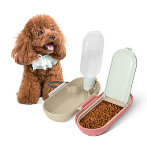 Ücretsiz örnek stok taşınabilir 2 1 köpek su şişesi kase ve gıda konteyner açık seyahat için yürüyüş batonu kamp Pet besleme - Product Image 1