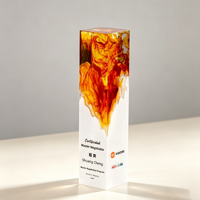 Trophée en cristal personnalisé avec gravure artistique fluide et inscription personnalisée pour la reconnaissance des réalisations modernes