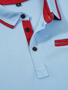 Camiseta Casual para Hombre, Lisa, con Bolsillo en el Pecho, Cierre de Botones, Estilo Business, Bloques de Color, Tejido Anti-Pilling, 180 Gramos - Product Image 6