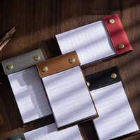 Bloc-notes autocollants en cuir PU personnalisé à déchirure facile avec stylo, papier ligné, fournitures de bureau et scolaires, cadeau promotionnel