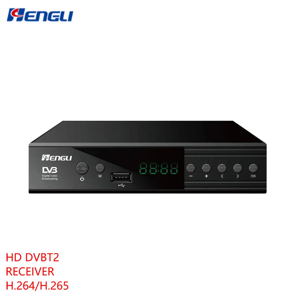 Hochwertiger europäischer Decoder DVB-T2/DVB-T Digitaler Fernsehempfänger Empfänger HD DVB T2 H.265 1080P WLAN-Empfänger-Set-Top-Box Decoder