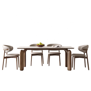 Cucina di lusso 8 posti tavolo da pranzo in marmo Set 6 posti tavolo da pranzo in pino Ecycled durevole Set 6 sedie - Product Image 5