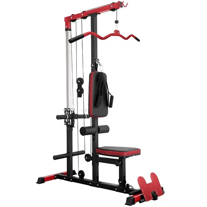 LAT Pull-Down and LAT Row Cable Machine with Flip-Up Footplate