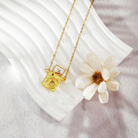 Colliers photo personnalisés en acier inoxydable chaîne O en laiton caméra pendentif collier coeur caméra cachée collier