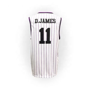 Buker vente en gros, <span class=keywords><strong>maillot</strong></span> <span class=keywords><strong>de</strong></span> <span class=keywords><strong>basket</strong></span>-ball, uni, rétro, enfants, jeunes hommes, rayures, <span class=keywords><strong>personnalisé</strong></span>, université, vente en gros - Product Image 2