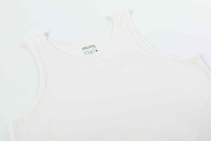 Hot Mùa Hè Bán Hàng Người Đàn Ông Của Tre Đồ Ngủ Thoải Mái Đồ Ngủ Màu Trắng Tinh Khiết Không Tay Vòng Cổ Vest - Product Image 5