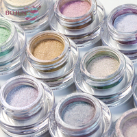 Poudre Magique Effet Miroir Optique Caméléon Changeant de Couleur pour Nail Art de Luxe avec Effet Miroir Diamant Brillant
