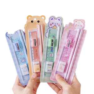 Set de Papelería Escolar con Lápiz de Madera, Borrador, Regla, Sacapuntas y Lápices de Colores para Fines Promocionales - Product Image 1