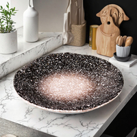 Jeux de vaisselle avec assiettes rondes classiques 100% et en mélamine, vaisselle en plastique noir, 1 pièce