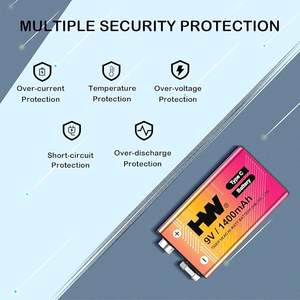 ราคาขายส่ง แบตเตอรี่ลิเธียมไอออน 9V 1400mAh แพ็ค 4 ก้อน พร้อมสายชาร์จ USB Type-C โดยตรง - Product Image 6