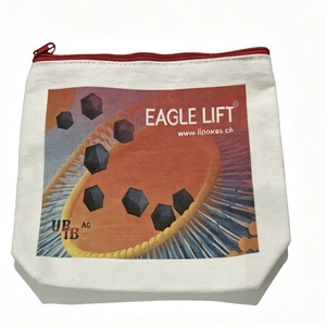 Sac de voyage réutilisable personnalisé pour un usage quotidien, en toile de coton, avec fermeture éclair, sac cadeau, trousse de toilette zippée - Product Image 3