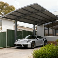 Abri de voiture moderne de luxe en aluminium, arqué, imperméable, durable, facile à assembler, avec revêtement en poudre, personnalisable, pour extérieur