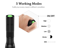 Ensembles de lampes de poche LED professionnelles en aluminium à zoom haute luminosité avec piles sèches