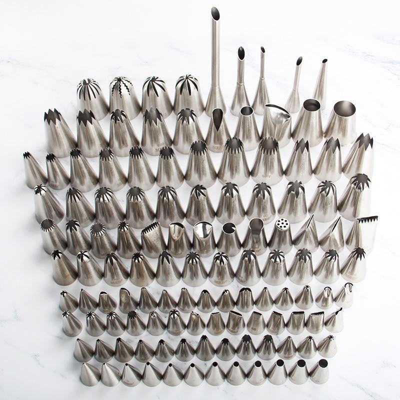 Tumtanm 8-Pack Stainless Steel Piping Tips - Open Star Nozzles For Cake Decorating & Baking