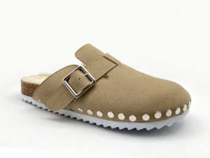 Slip On Open Back Camel Suede Leather Mule zoccoli pantofole Casual <span class=keywords><strong>scarpe</strong></span> da <span class=keywords><strong>donna</strong></span> Flat Mules <span class=keywords><strong>scarpe</strong></span> basse da <span class=keywords><strong>donna</strong></span> - Product Image 3