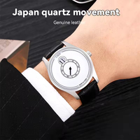 Montre pour homme de haute qualité, 43 mm, avec affichage des heures par saut de minute, mouvement à quartz japonais, boîtier et aiguilles en acier inoxydable massif.